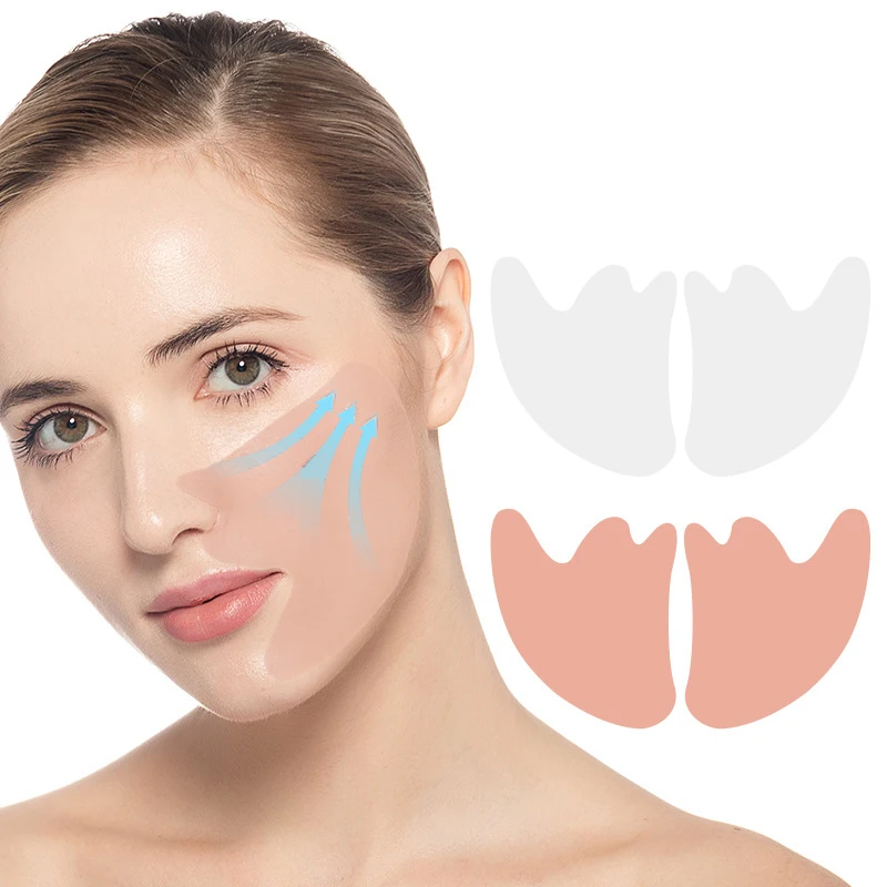 1pair Facial Wrinkle Remover Pad Reusable Medical Grade Silicone Nasolabial Anti-aging Mask Prevent Wrinkle Skin Lifting Patches