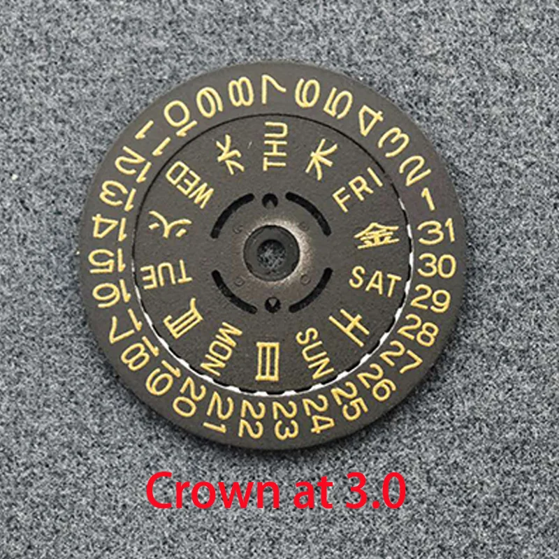 Mod NH35 NH36 Movement Kanji Dial SKX007 Tuna Watch Movement Date Week Wheel Crown at 3.0 3.8 4.1 Watch Refit Parts