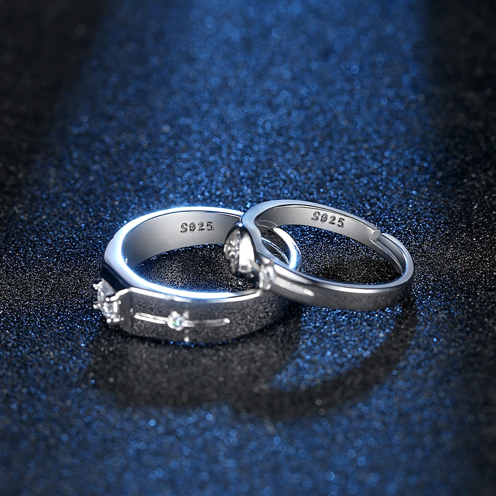 Stelring-Anillo de plata de primera ley con circón para hombre y mujer, sortija, plata esterlina 925, Circonia cúbica, zirconia, circonita,