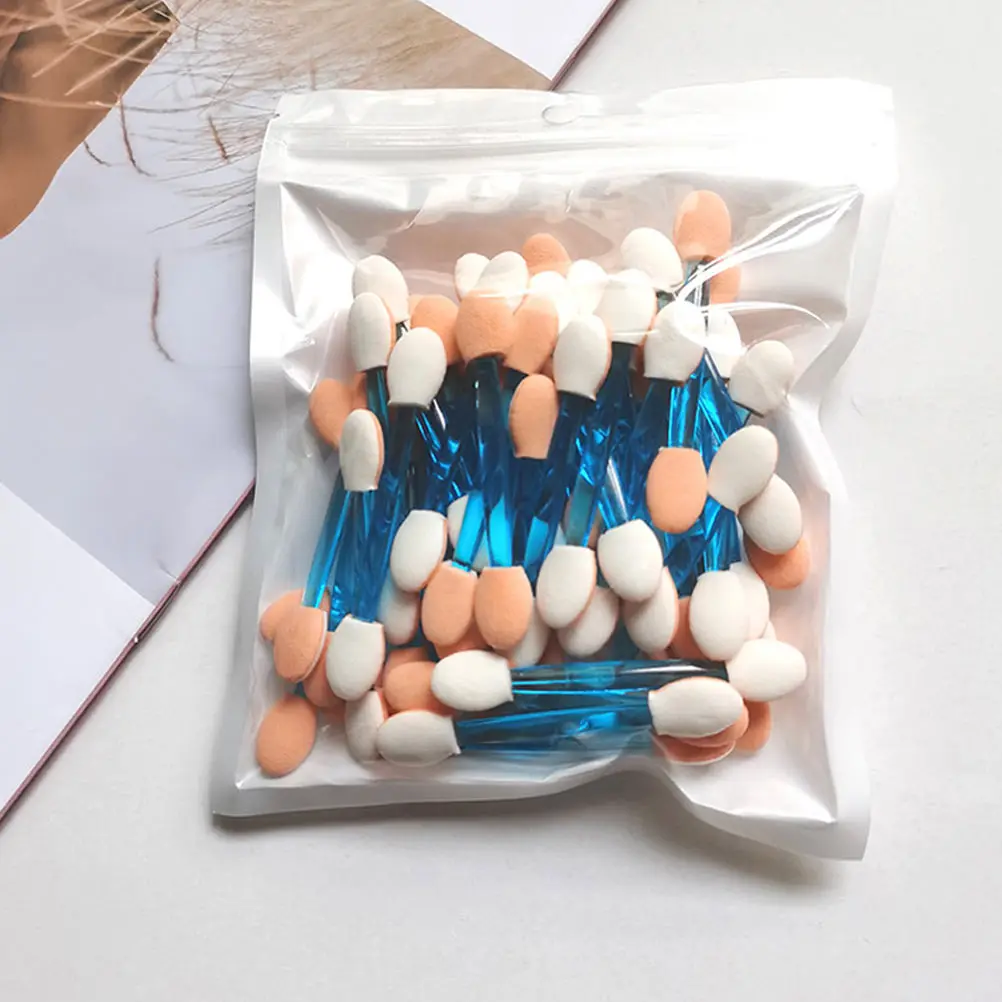 

120pcs Dual-Ended Eyeshadow Sticks Mini Applicators Smooth Eye Makeup Tools For Women Disposable Plastic Eyeshadow