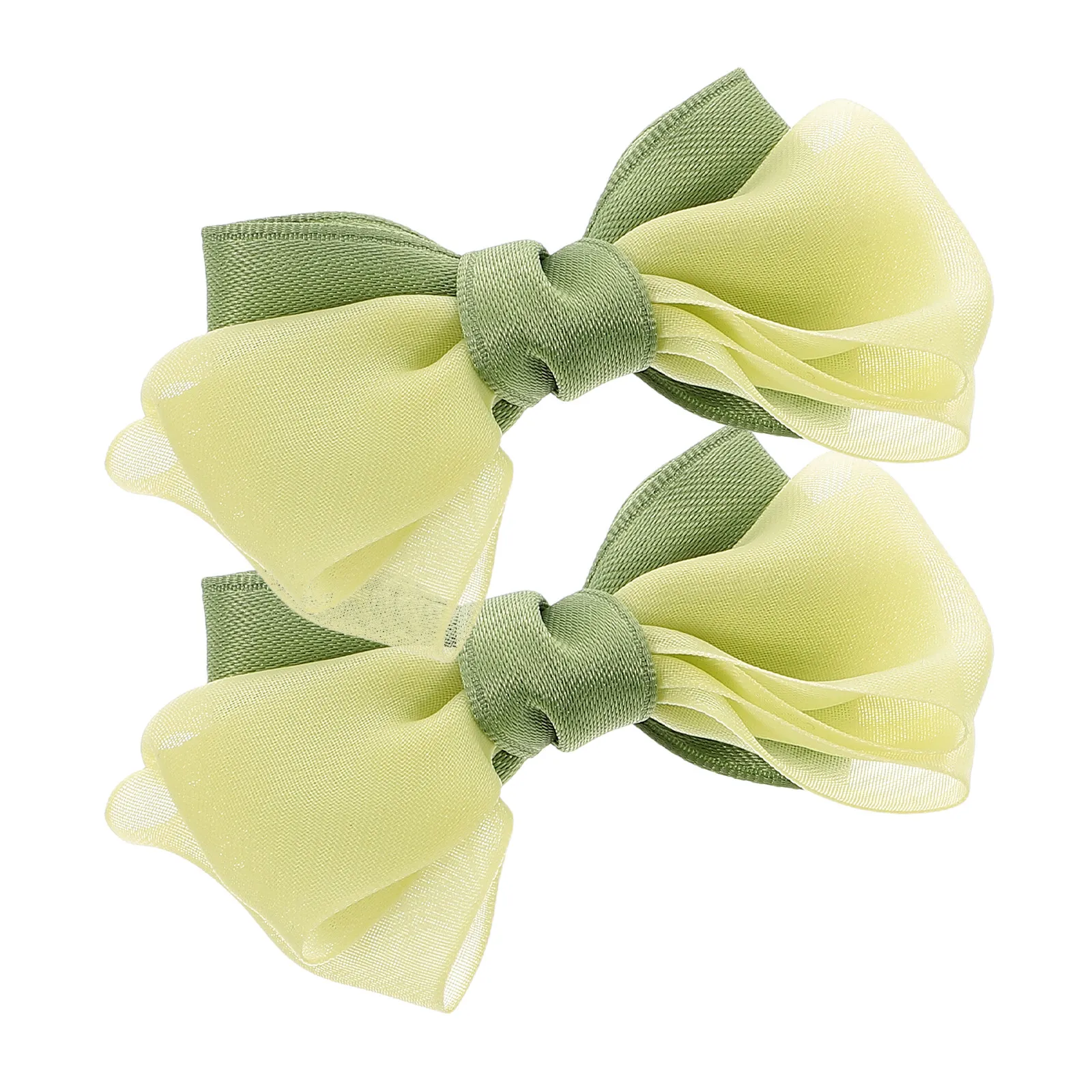 

2 шт. очаровательных зеленых 3D-заколок с бантиками для новорожденных, малышей и маленьких девочек, бережные к нежным волосикам, просты в использовании