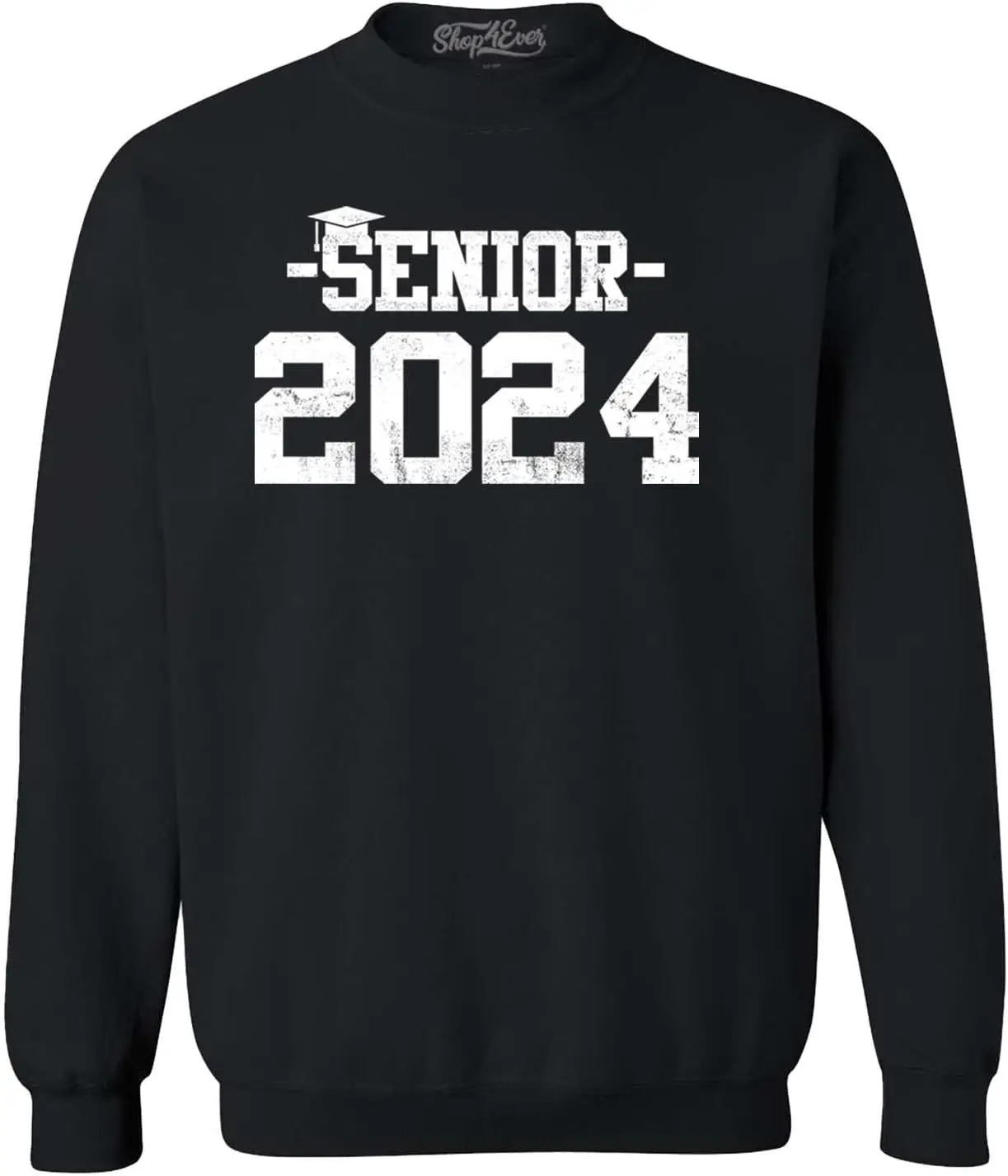 shop4ever Senior 2024 Grad Graduation Crewneck Sweatshirts