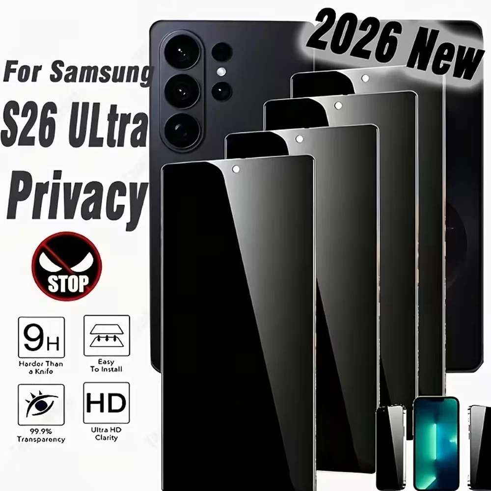 

4PCS Privacy Screen Protector For Samsung S26 Ultra S26 Plus S26 S25 Ultra S24 S25 S24 FE S25 Plus S20 FE S23 Tempered Glass