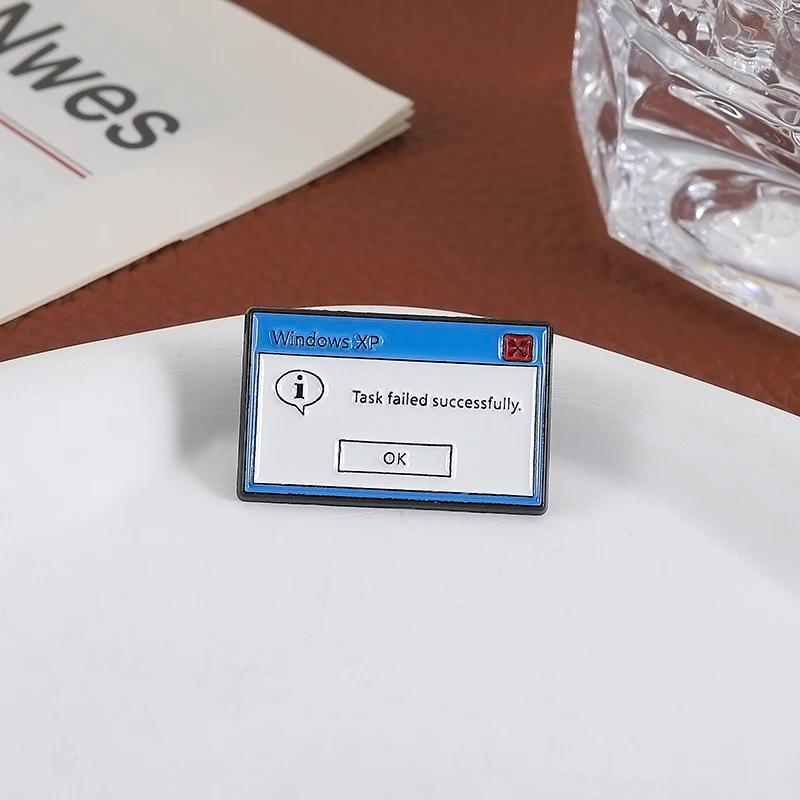 Windows XP Task Failed Successfully Enamel Pin, Gift for Programmers