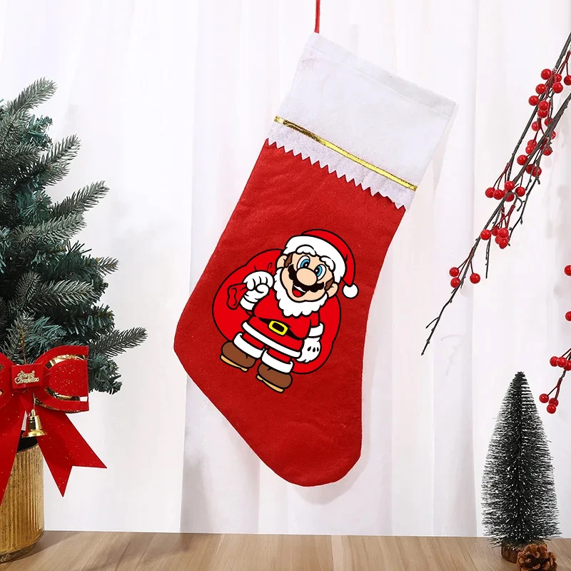 

Супер Мариос, Рождественский подарок, сумка для конфет, мешок для рождественских чулок, рождественское украшение для дома, новогодний носок, Рождественская елка, декор, подарок