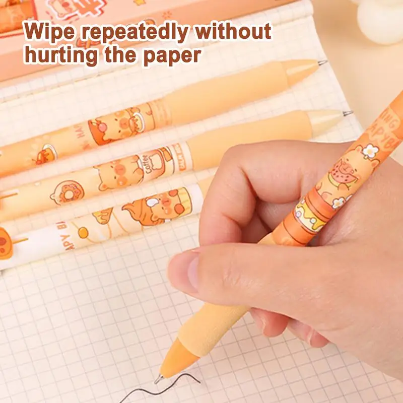 Выдвижные стираемые гелевые ручки 4X Выдвижные стираемые гелевые ручки с чернилами Мультяшные пишущие инструменты с животными для женщин, мужчин, девочек и мальчиков