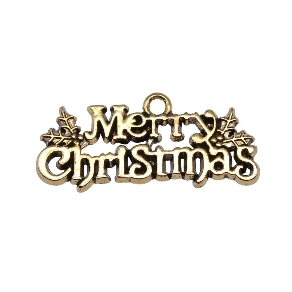 5pcs/lot MERRY CHRISTMAS Charms For Jewelry Making Accesories