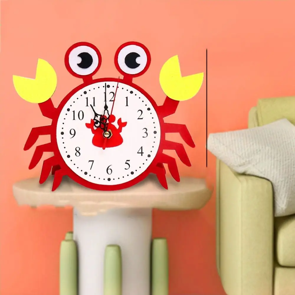 Nonwoven Fabric Cognition Clocks Cartoon Clock Hour Minute Second DIY Clock DIY Puzzle Time Teaching Aid
