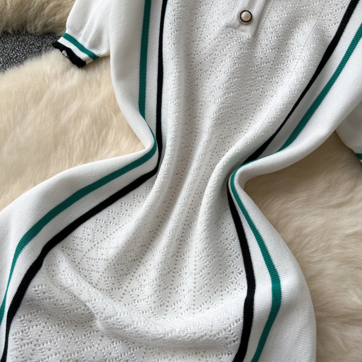 Mid Legnth Dress Women Ruffles Dresses Striped Casual Vestidos Streetwear Turn Down Collar High Waist Elegant Y2k 2025 Bodycon