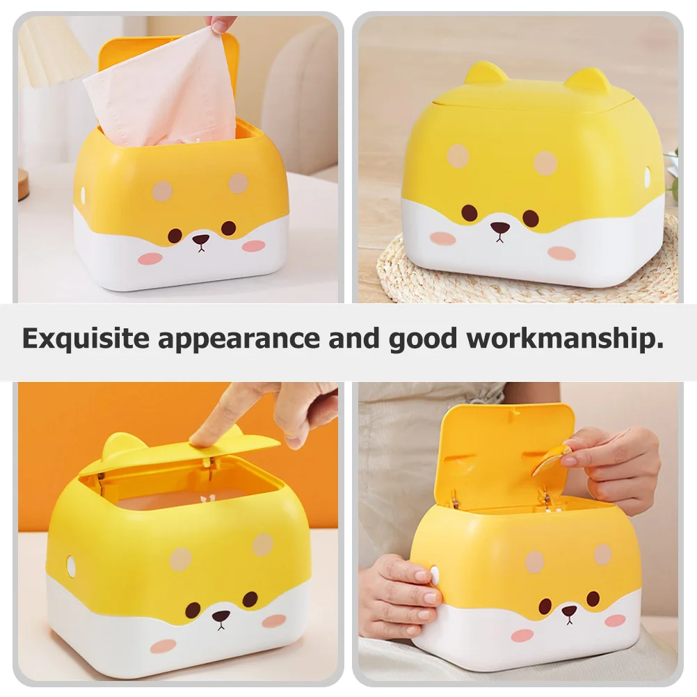 

Desktop Tissue Box Trash Can Multi-Function PP Plastic Tissue Holder Storage Organizer for Home Office Travel Mini Paper Towel