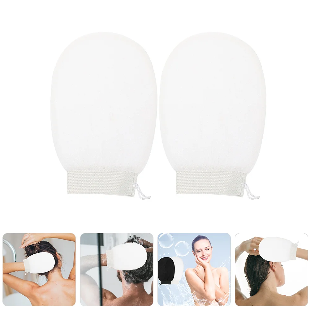 

2Pcs Exfoliating Shower Bath Gloves Body Scrubber Soft Moist Smooth Delicate Lightweight Design for Bathing Bathing Gloves