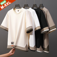 Plus Size 7XL 8XL T-Shirts Men Drop Shoulder Summer Male Tshirts Janpn Style T Shirts Oversized Clothes Man Top Tees Free Ship