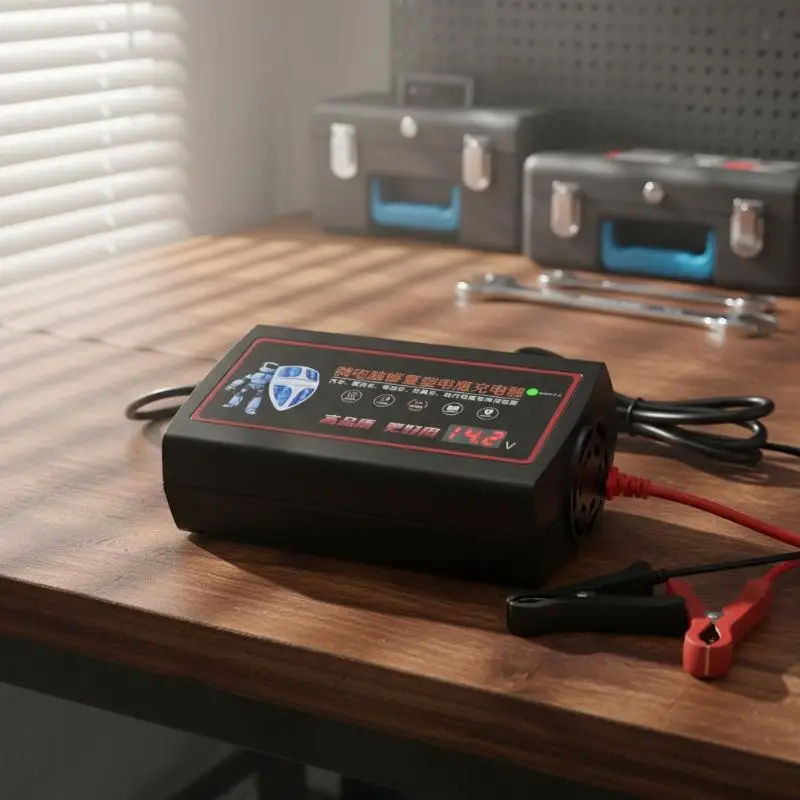 Smart Car Battery Charger 12V 24V Intelligent Repair Digital Display Safety for Home Garage Auto Repair Shop
