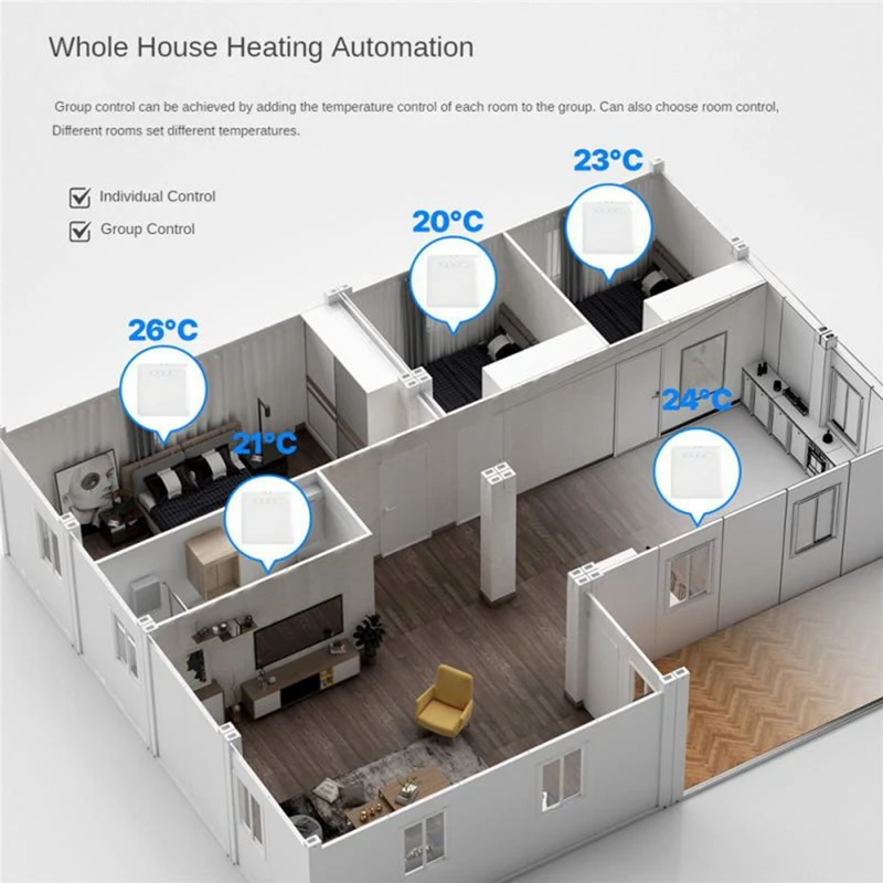 Zigbee Smart Thermostat For Pilot Wire Heating Radiator For Ecowatt Electricity Monitoring App Control