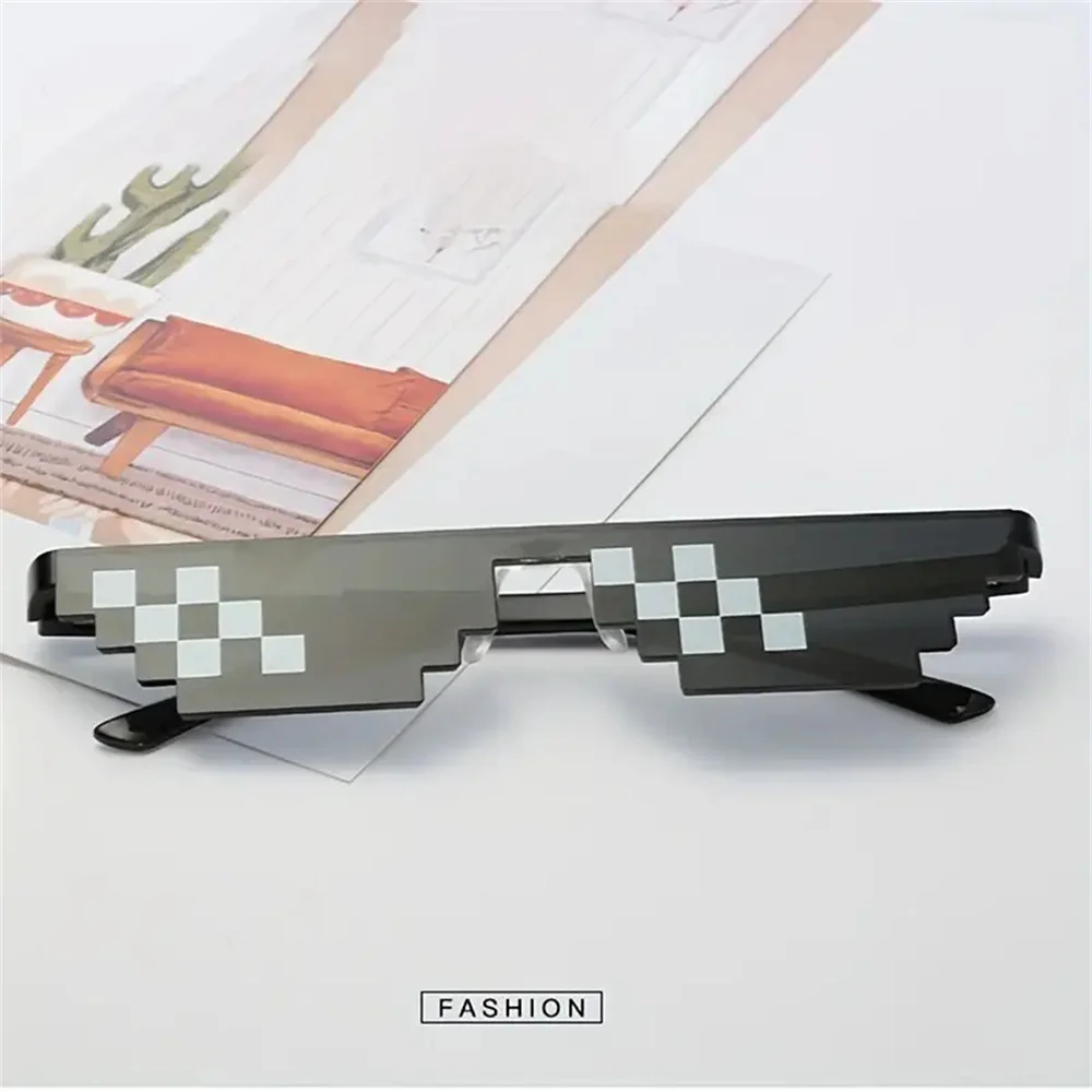 Mosaik Lustige Party Brille Festival Party Foto Requisiten Anime Pixel Brille Pixelated-Meme Gamer Dekor Bevorzugung Lustige Kreative Geschenke – Detail 5
