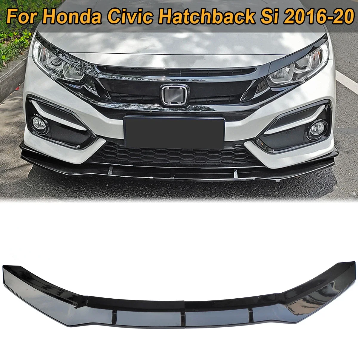 

2PCS/SET Front Bumper Lip Spoiler Guard Splitter Body Kit For Honda Civic Hatchback Si 2016 2017 2018 2019 2020 Car Accessories