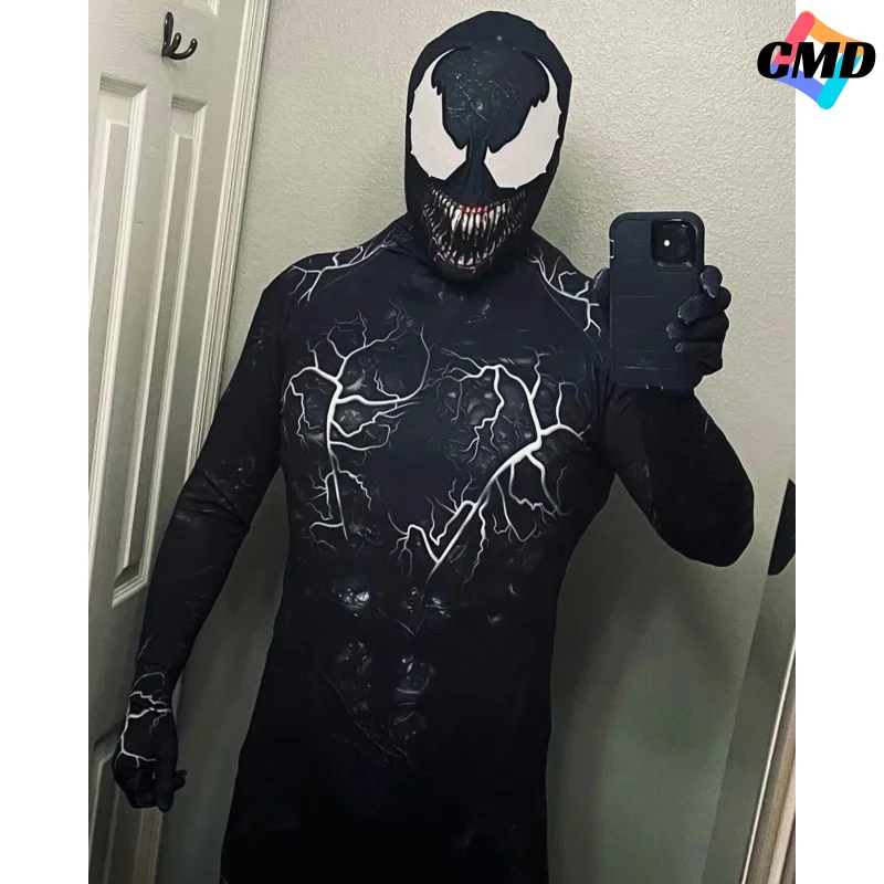 Cos Nuovo Halloween Adulti Bambini Venom Symbiote Spidycosplay Costume Tuta Zentai Seconda Pelle Vestito da Uomo Tuta da Festa