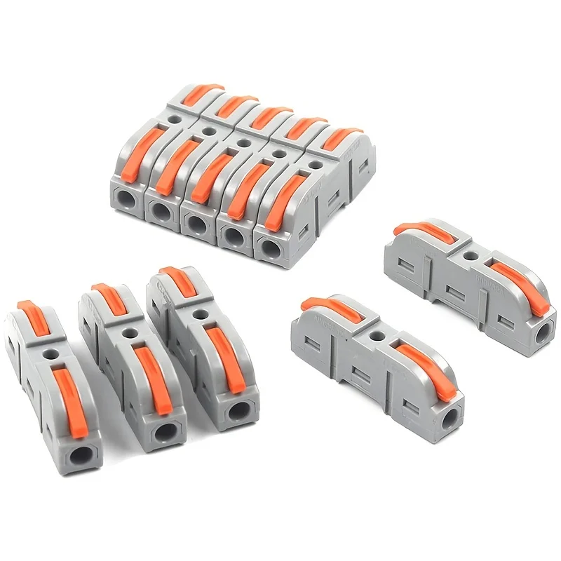 

34/50/100pcs Compact terminal block for quick connection of 28-12 AWG 1-on-1 inline wire connectors