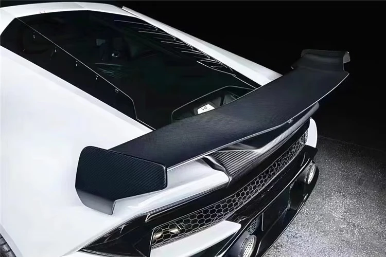 

V Style Dry Carbon Fiber Rear Spoiler Wing Double Deck Trunk Spoiler for Lamborghini Huracan LP580 LP610 EVO