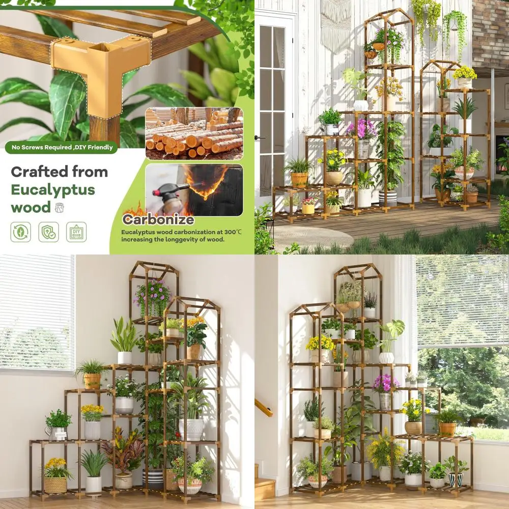 

Indoor Outdoor Tall Plant Stand for 17-23 Pots, Multi-Tiered Plant Holder for Balcony, Patio, or Window