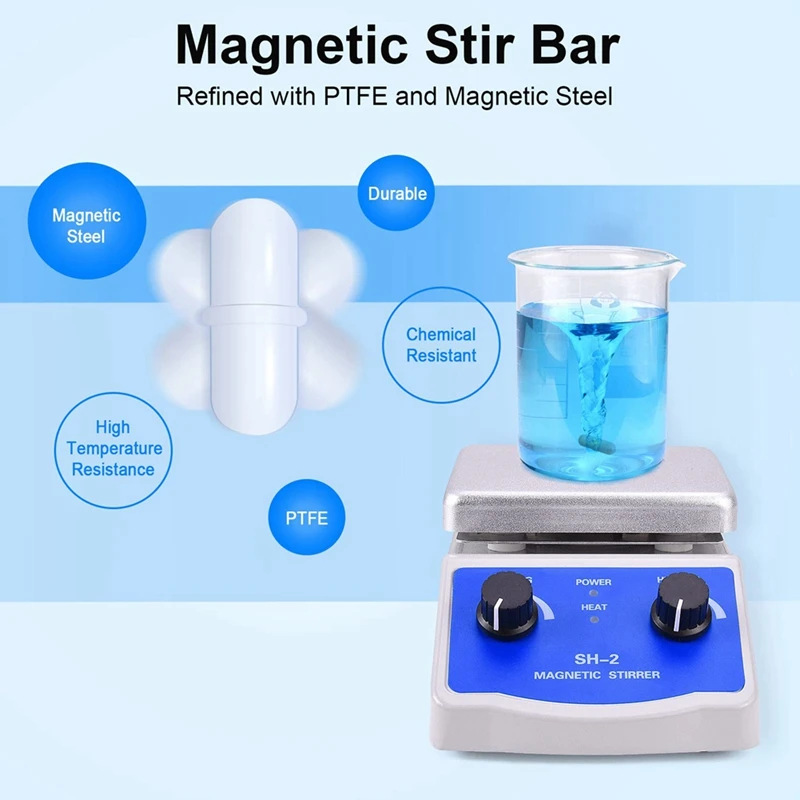 GTBL Magnetic Stirrer Hot Plate With Thermometer,2000ML Mixing Capacity Magnetic Hotplate Stirrer With Stir Bar Stand US Plug