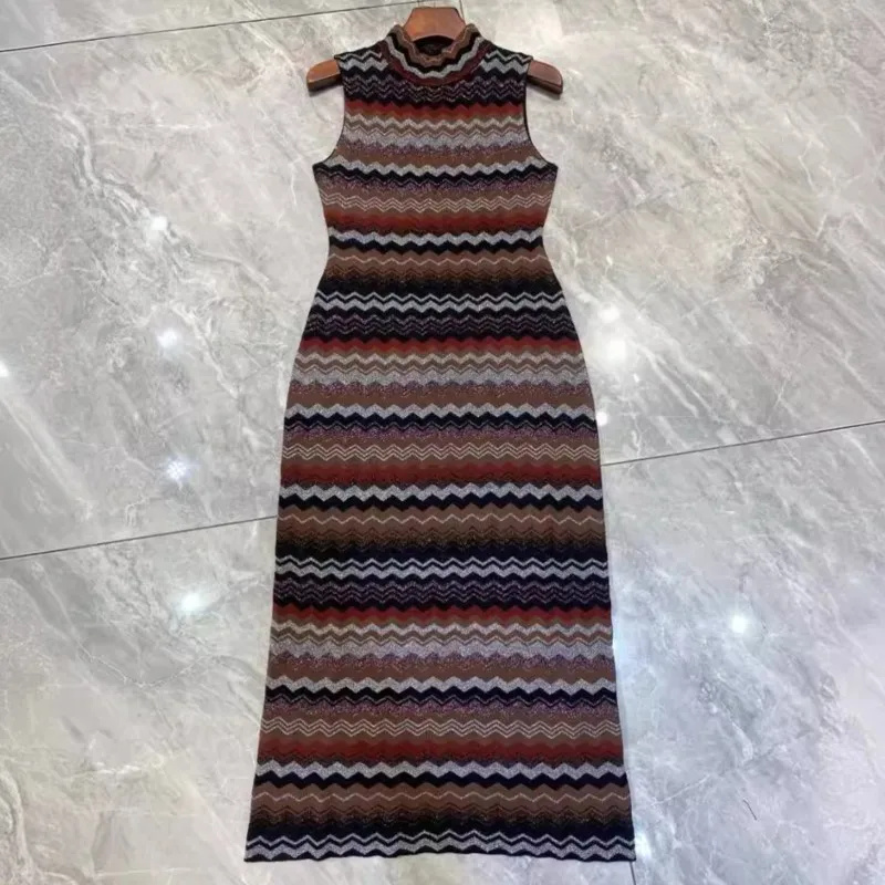 المال القديم نمط الرجعية الأزياء الفرنسية الخريف والشتاء المرأة الجديدة عالية الجودة ناضجة الجاكار أكمام محبوك اللباس