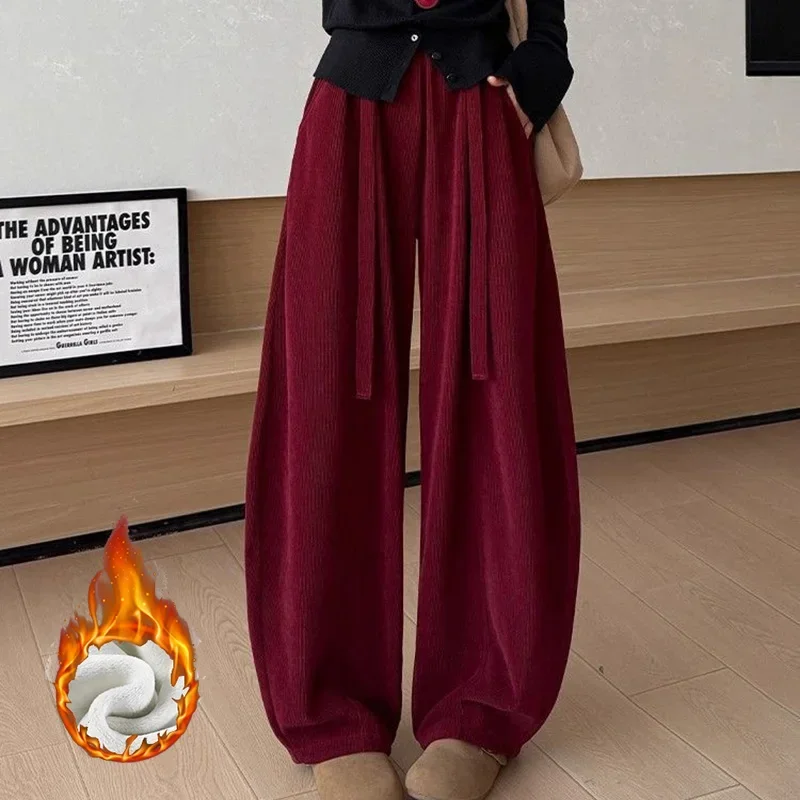 Winter-Jogginghose für Mädchen aus dünnem Fleece, modische, warme Plüsch-Freizeithose für Damen, hohe Taille, thermische Sweatpants für Mädchen – Detail 7