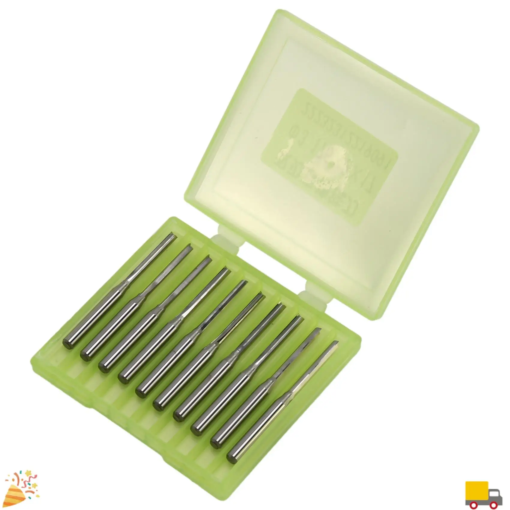 A32HOT-10 Pcs Two Flutes Straight End Mills Straight Slot Bit Wood Cutter Two Double Flute Bits 3.175X2x17mm For CNC Router