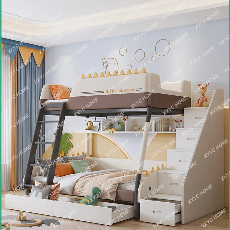 

Children's Height-Adjustable Bed Oak Children's Bed Boy's Solid Wood Bunk Bed Bunk Bed Sister and Brother's Bed