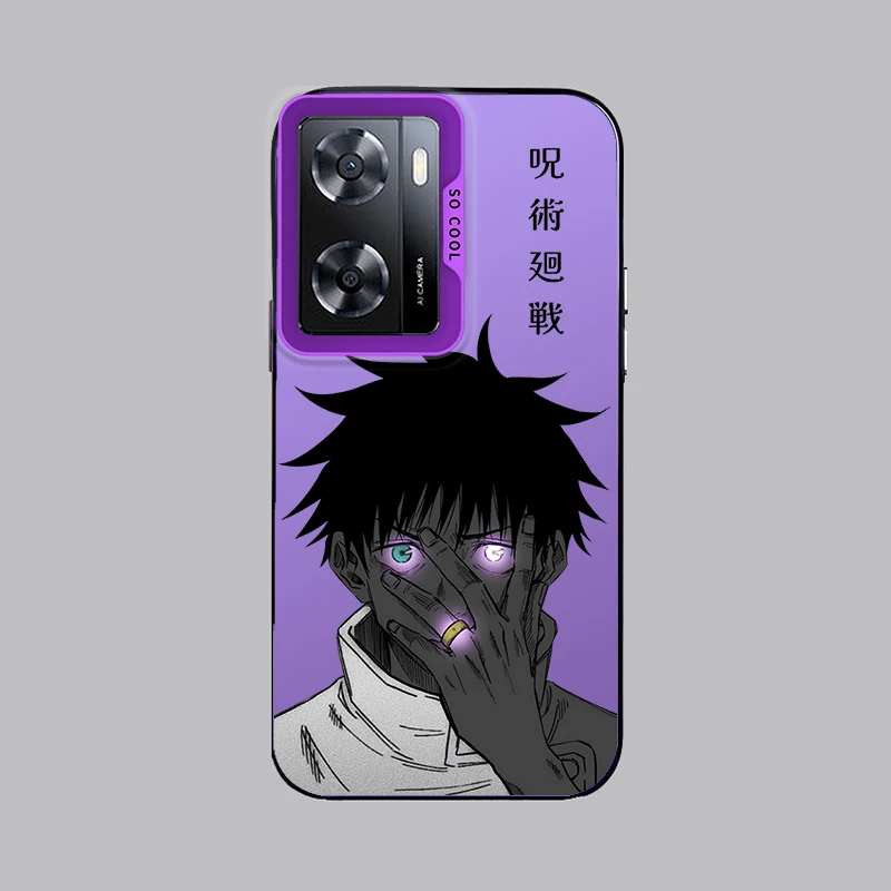 Cartoon J-ujutsu K-aisen For OPPO Reno A98 A78 A76 A74 A58 8T 6 Pro 2020 4G 5G Colorful Silver Phone Case