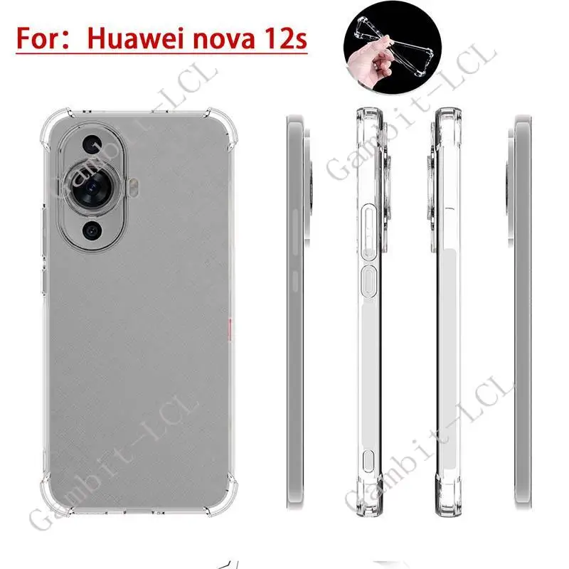 Funda anticaída para Huawei Nova 12s Nova12s 6,7 "2024 FOA-LX9 silicona suave TPU Original a prueba de golpes contraportada en Nova12s