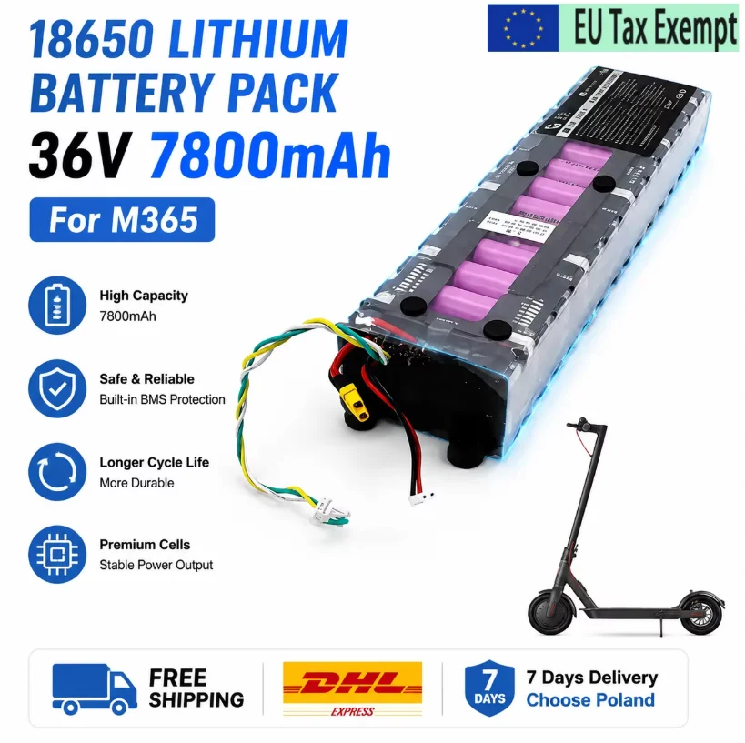 Image of 36V 78000mAh Wasserdichter Bluetooth-Ersatz-Lithium-Ionen-Akku für Xiaomi M365 Elektroroller-Zubehör