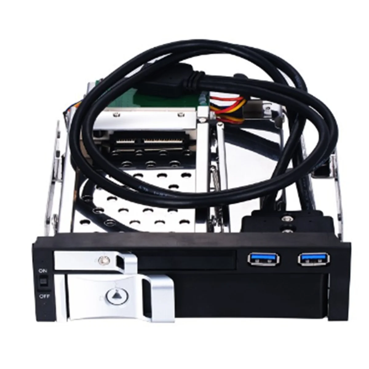 

AB20-5.25inch Internal Dual Slot Hard Disk Case 2.5+3.5 Inch SATA HDD/SSD Enclosure Tool-Free Design with 2 Safety Locks