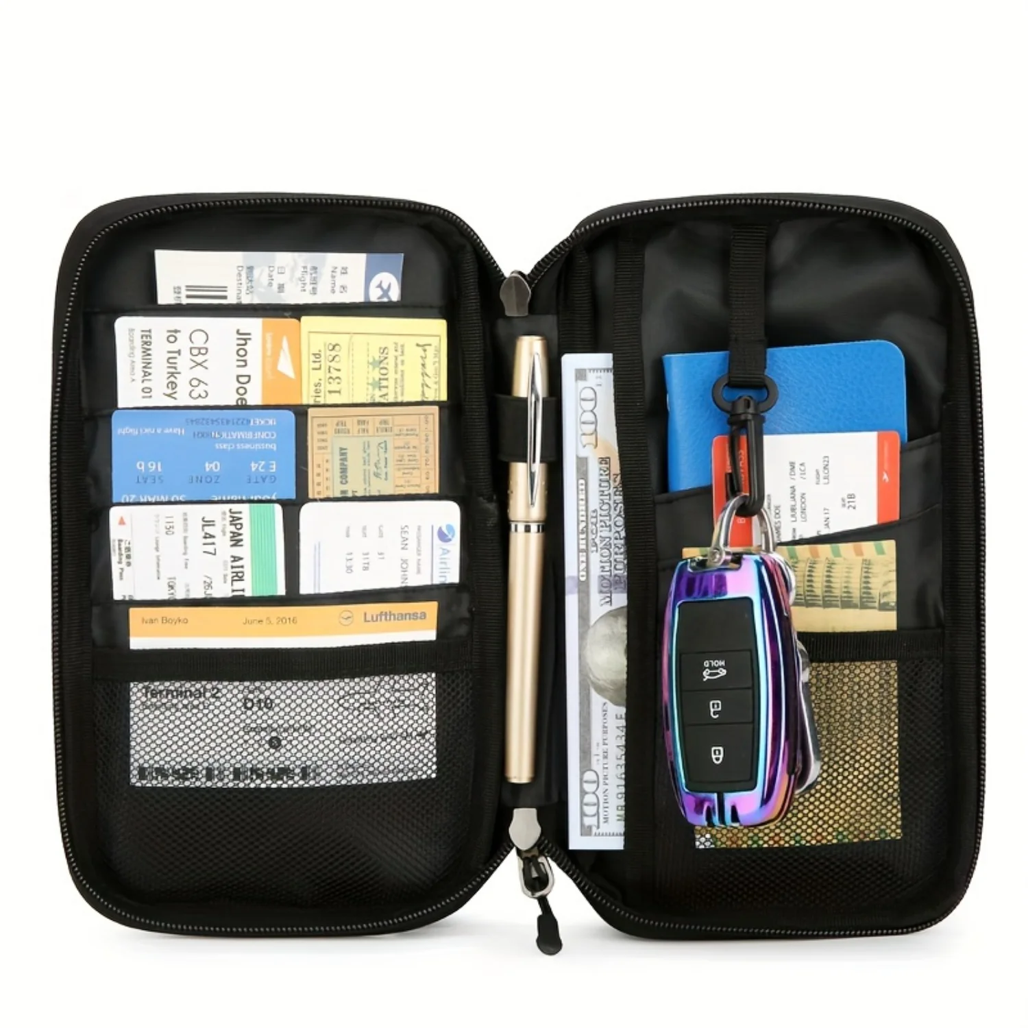 Waterproof Travel Passport Wallet - RFID Blocking Document Organizer for Women and Men, Multiple Pockets, Passport Holder