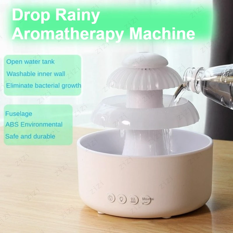 Creative Two Layer Water Drop Rainy Humidification Aromatherapy Machine USB Colorful Night Light Raindrop Aromatherapy Machine