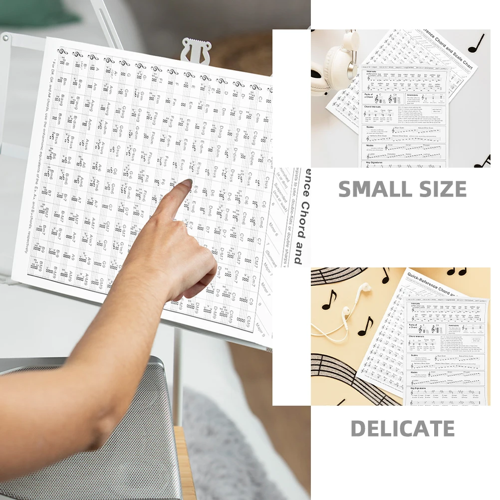 

Harp Chord Diagram Saxophone Finger Chart Poster for Beginner Score Portable Small Paper