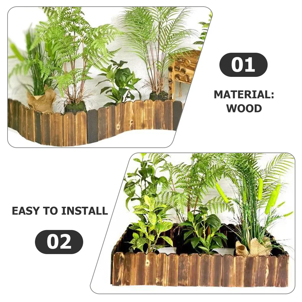 

Садовый декоративный антикоррозийный забор для окантовки газона, бордюр садовой кровати, ландшафтный дизайн, деревянный забор, защитные растения, деревья, кустарники