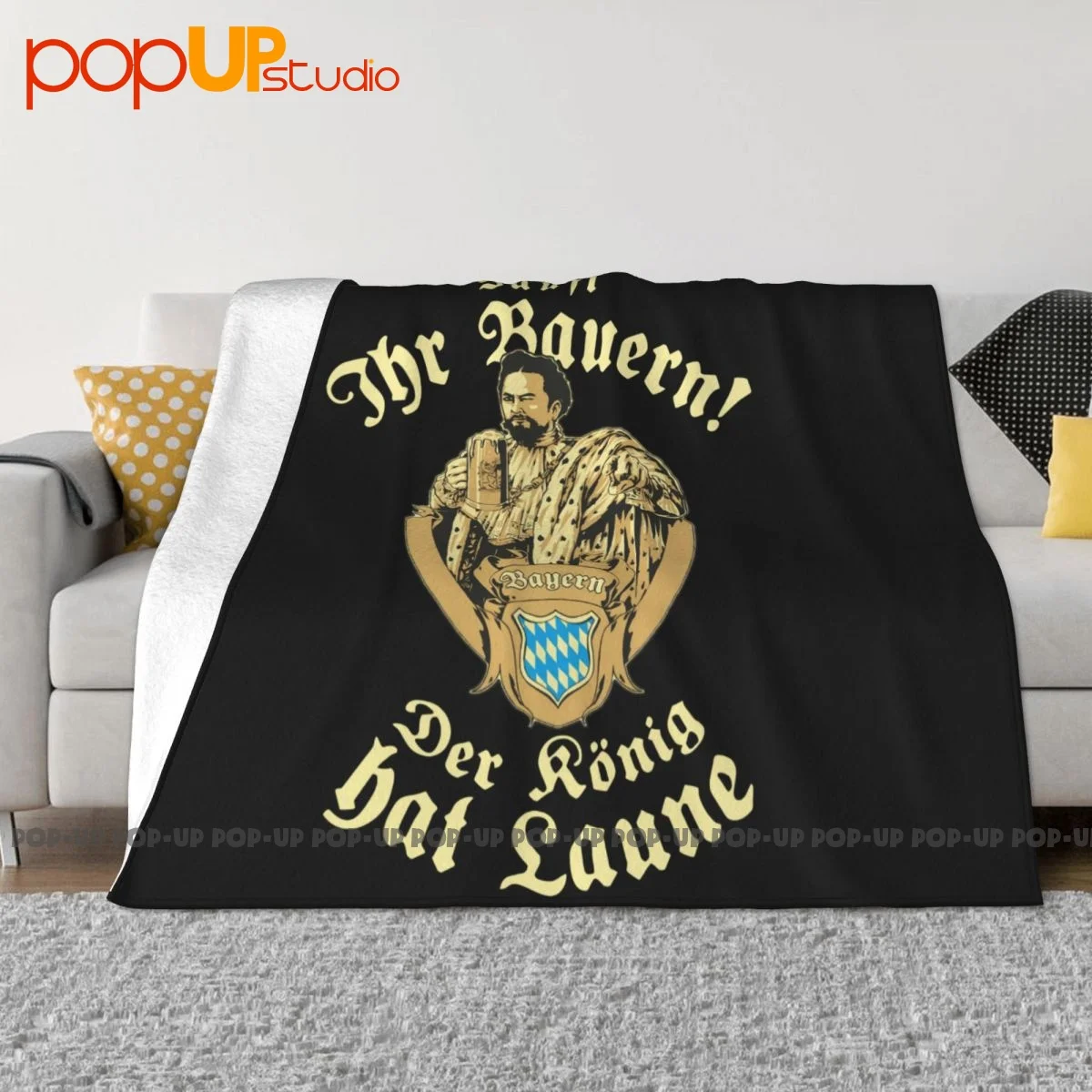 Sauft Your Bauern The King Hat Oktoberfest Bavaria Blanket Winter Classic Nap Blanket Couch Blanket Machine Washable