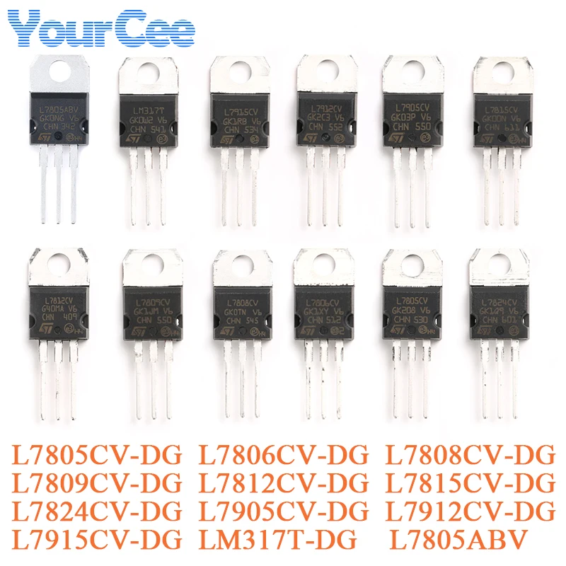 10Pcs L7805Cv-Dg L7…