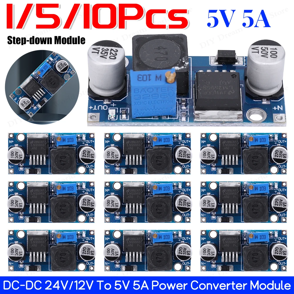 1-10PCS LM2596 DC to DC Buck Converter 3A 3.0-40V to 1.5-35V Power Supply Step Down Module Voltage Regulator For Arduino