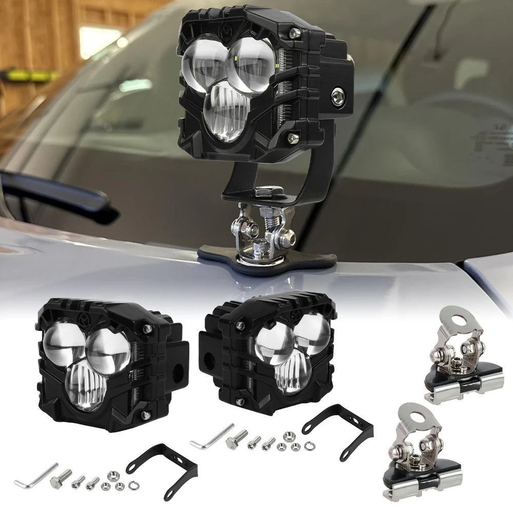

POVTOR Off Road Spot Work Light +304 Stainless Steel Led Hood Light Mounts for Truck SUV Off-Road