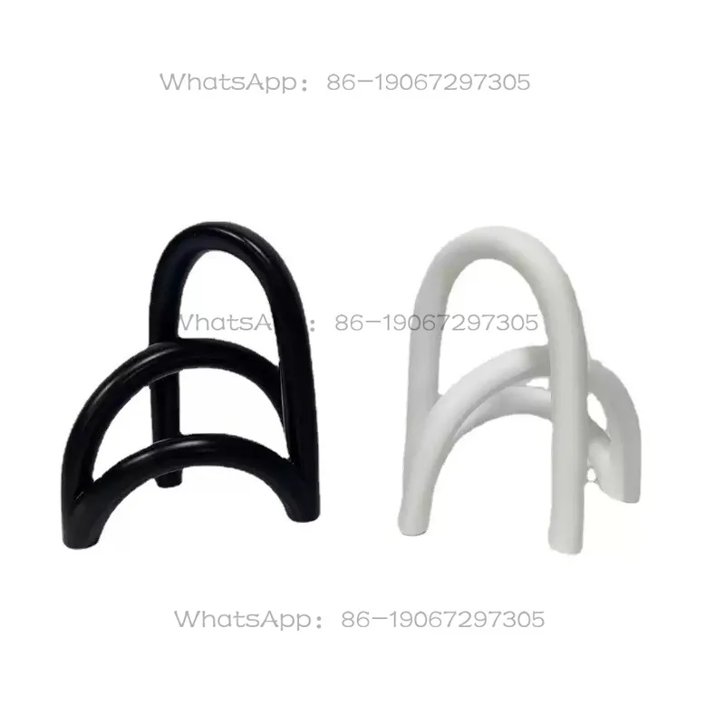 Simple modern home transparent white resin arched screen ornament living room entrance