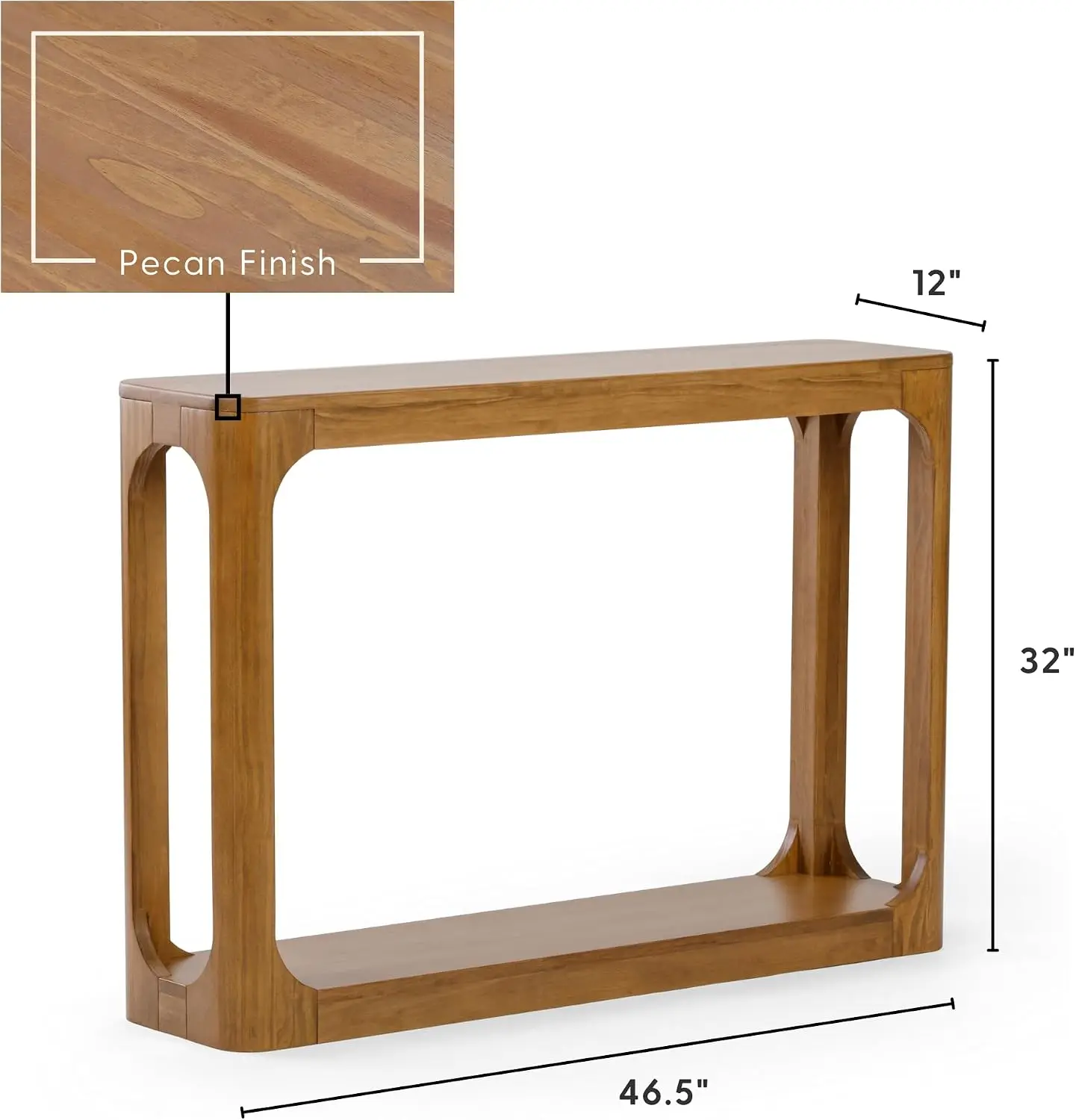 Forma Console Table, 46 Inch, Solid Wood Sofa Table, Entryway Table for Hallway, Narrow Behind The Couch Table, Console Tables f