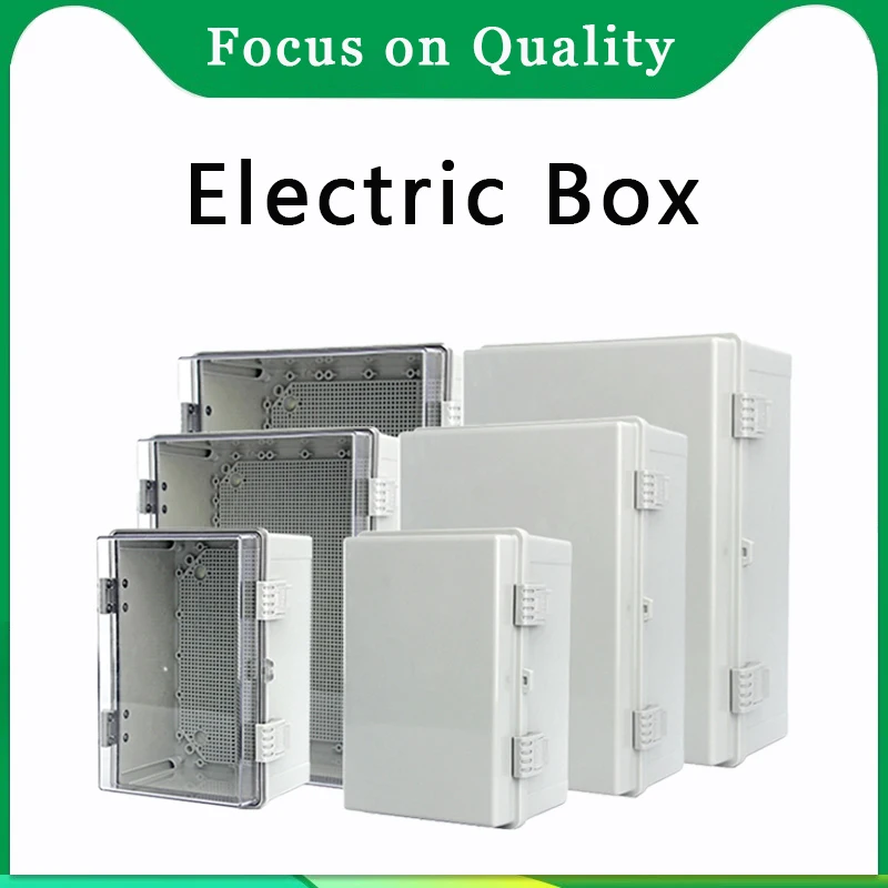 IP66 Gray/Transparent Lid Electrical Junction Box ABS Hinged Plastic Enclosure Waterproof Outdoor Box Power Distribution Box