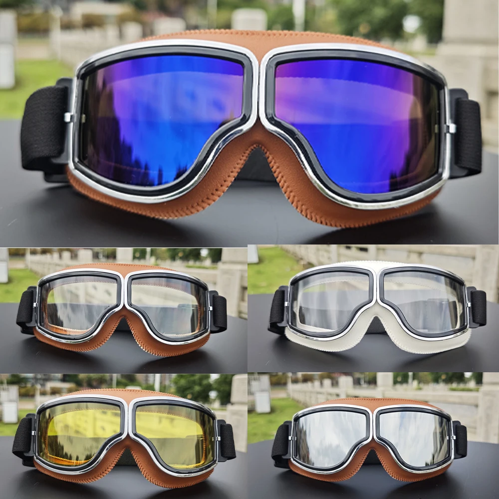 

Четырехсезонные кожаные очки в стиле ретро 2025, высокая четкость, ветрозащитные для мужчин и женщин, цельнодневные снежные горные лыжи и занятия спортом на открытом воздухе