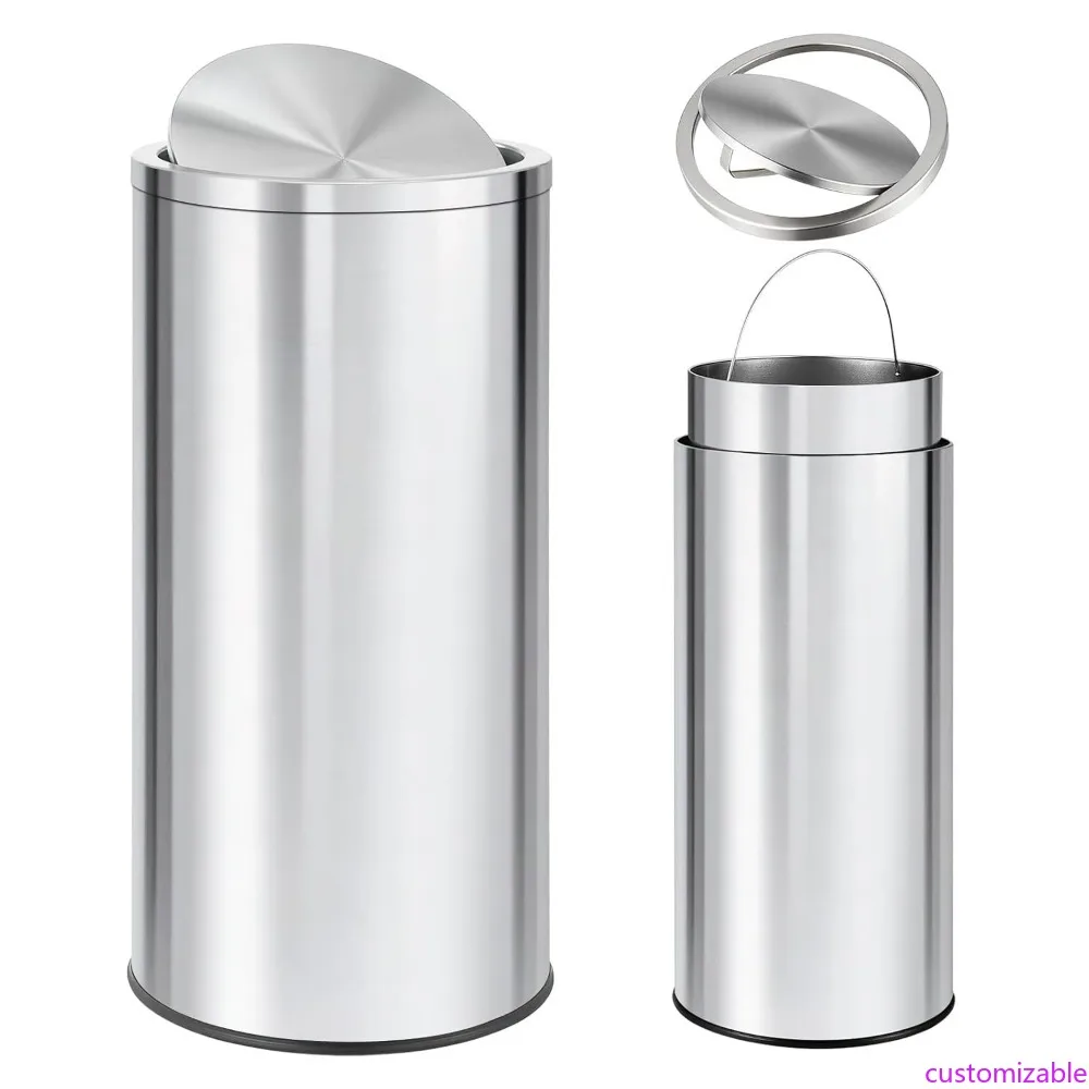 

Stainless Steel 18.5 Kitchen Trash Can with Lid and Removable Bin, 70 Liter Capacity