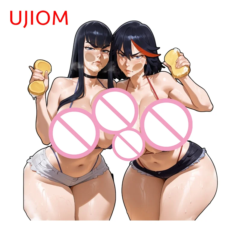UJIOM Sexy Double Ryuko Matoi Bikini Mirror Wall Sticker High Quality Occlusion Scratch PVC Decal Suitable For Smooth Surface