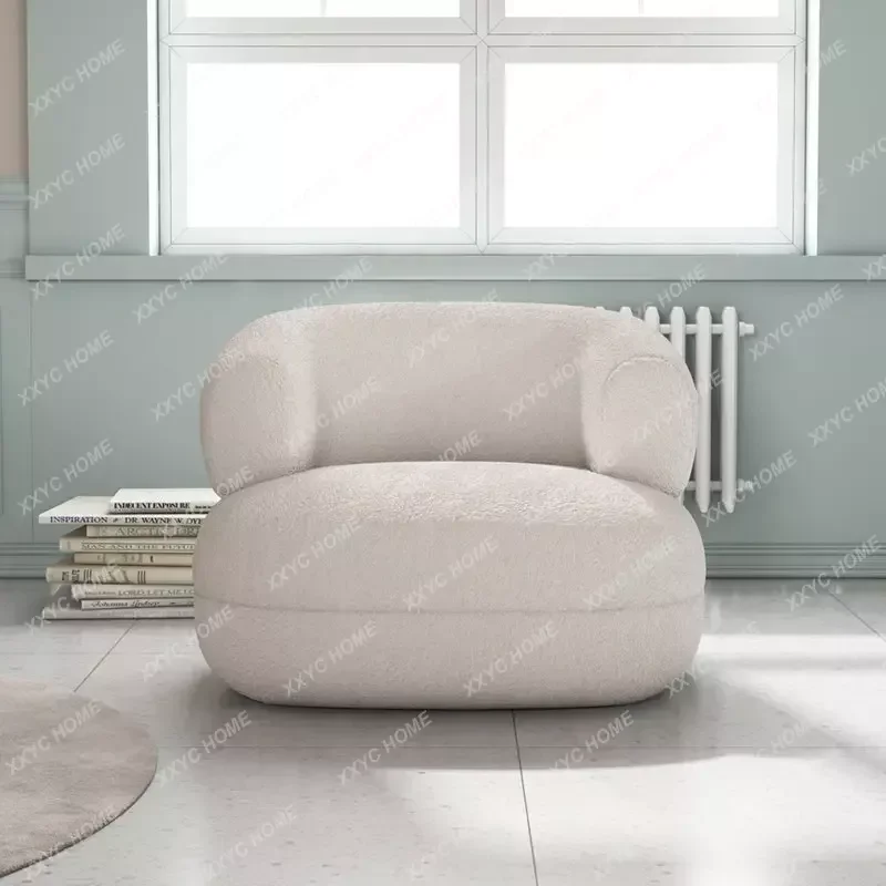 Designer Lamb Velvet Living Room Chairs European Living Room Furniture Lazy Leisure Balcony Small Sofa Custom Back Sofa Armchair