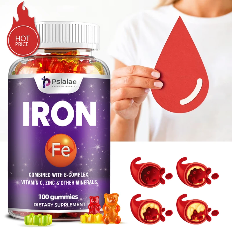 Iron Gummies - Supports Red Blood Cell Energy Levels, Promotes Blood Circulation, and Enhances Immunity