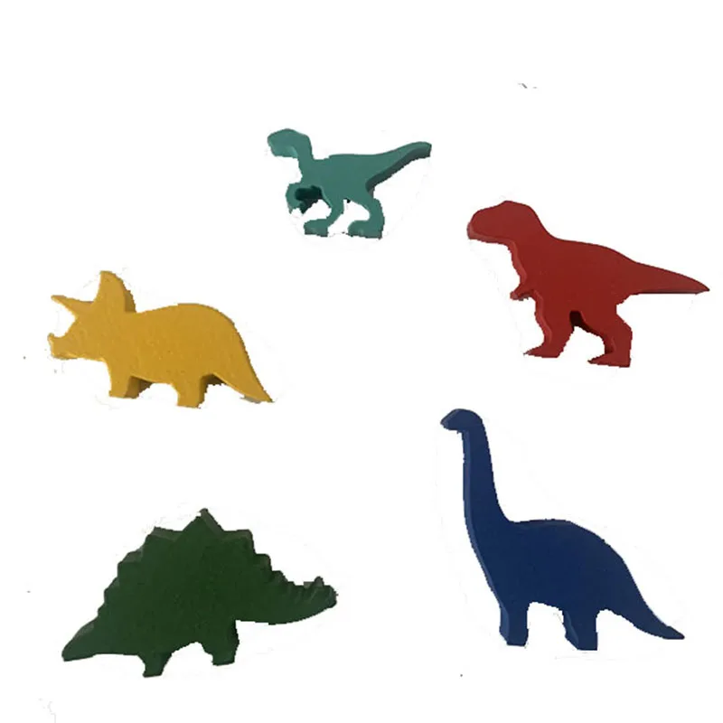 5 Pcs/set Wooden Dinosaur Board Game Chess Accessories